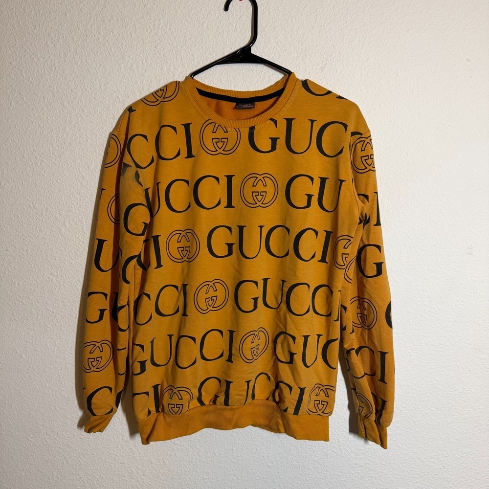Gucci Mustard Yellow Logo Print Sweatshirt
